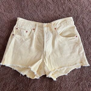 Levi’s 501 Yellow Denim Shorts